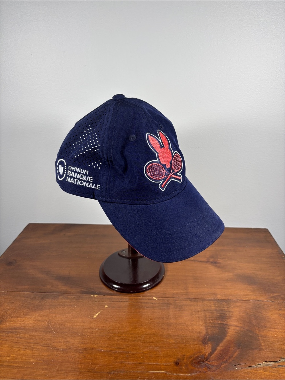 Psycho Bunny Navy Blue Man Cap Hat with Pink Tennis Bunny Patch Tennis Canada